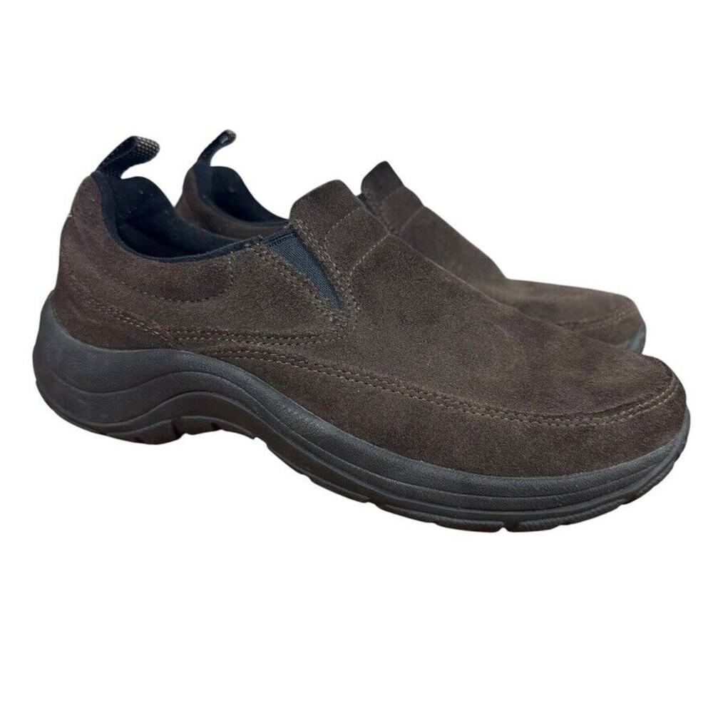 LL Bean Mens Dark Brown Casual Loafers Slip On Shoes Round Toe Suede 7 Wide